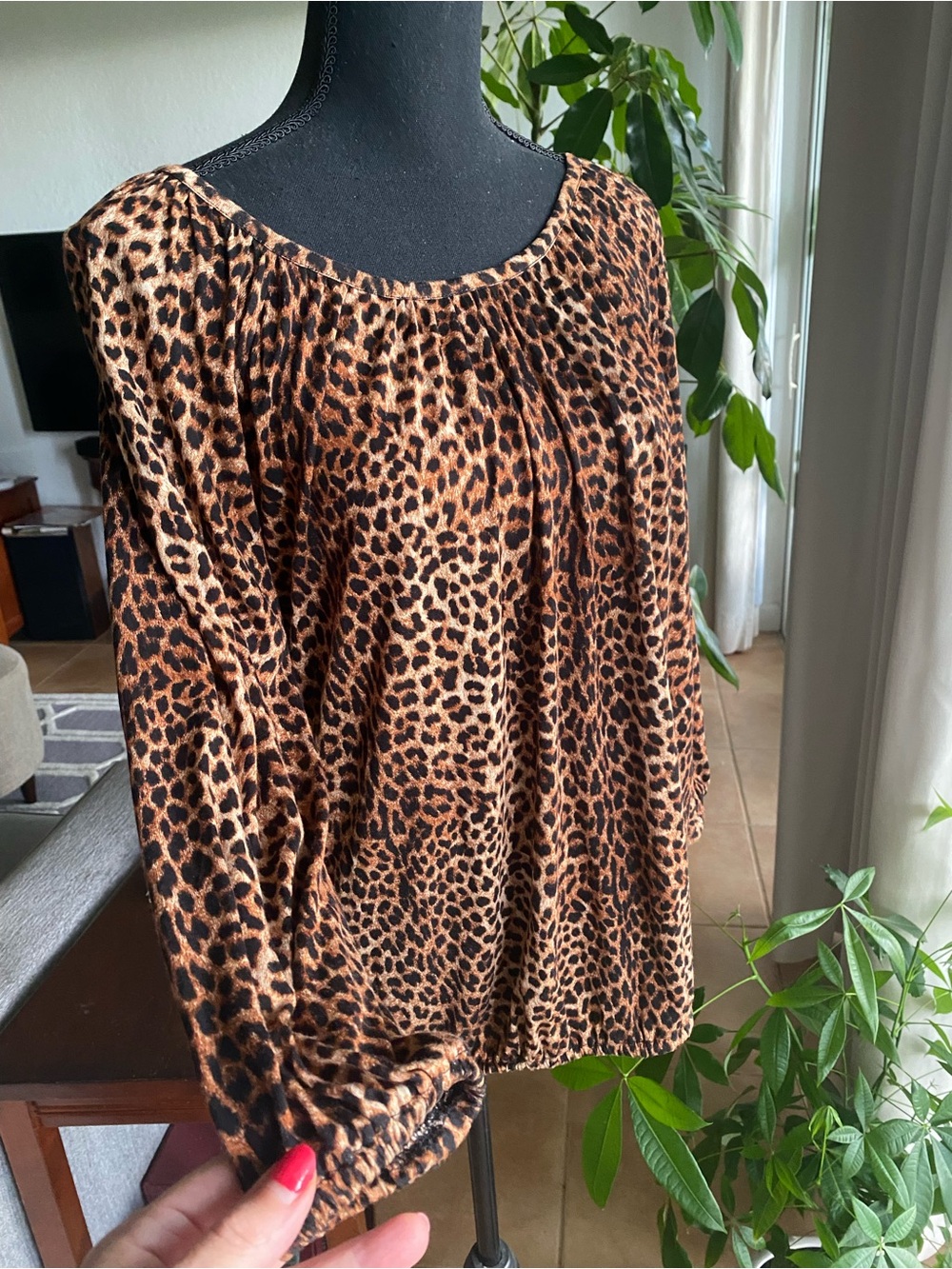 Michael Kors Leopard-Print Blouse in Brown and Black - Picture 3 of 5